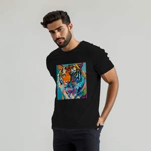 T-shirt col rond pour homme avec image personnalisée, coton 300 g/m², impression photo sur le devant, style décontracté, fabriqué aux États-Unis - Product Image 6