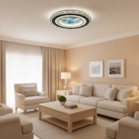 Plafonnier LED encastré en fer, design floral, luxe minimaliste, 500 mm, 3000K/4000K/6500K, pour salon, chambre, hôtels