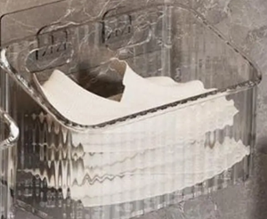 Cesta de almacenamiento transparente de ajo, jengibre y cebolla para colgar en la pared, pequeña caja de almacenamiento montada en la pared, estante de almacenamiento de cocina - Product Image 3