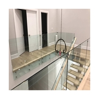 Système de balustrade en verre moderne sur mesure avec support en acier inoxydable pour balcon, escalier et terrasse extérieure