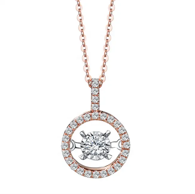 Middelste Ronde Grote Moissanite Vvs1 Helderheid 18K Gouden Ketting Voor Vrouwen Ketting Sieraden