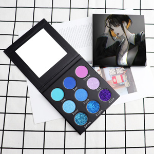 Palette <span class=keywords><strong>de</strong></span> fards à paupières OEM avec impression personnalisée, 9 couleurs, logo, belle finition poudre cosmétique scintillante pour les yeux - Product Image 2