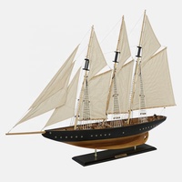 Voilier atlantique de 120 cm, yacht à voile en bois, GRAND modèle réduit de bateau à voile, décoration nautique, modèle réduit de schooner, vintage