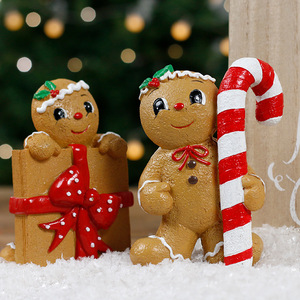 New Year Resin <b>Hanging</b> Ornaments Gingerbread Man Candy Canes Tree <b>Star</b>-High Quality Home Holiday Christmas Decorations in Bags - Product Image 1