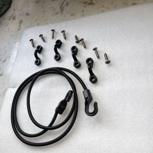 Accessoire de kayak, corde élastique de 4 mm avec crochet et filet de rangement à clip en C, pour lacs, rivières, usage récréatif, matériau en caoutchouc, ajustement universel - Product Image 2