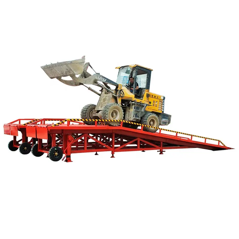 Adjustable 6-15ton Mobile Loading Dock Ramp Hydraulic Truck Container Load Unload Yard Dock Ramp Lift Tables For Sale