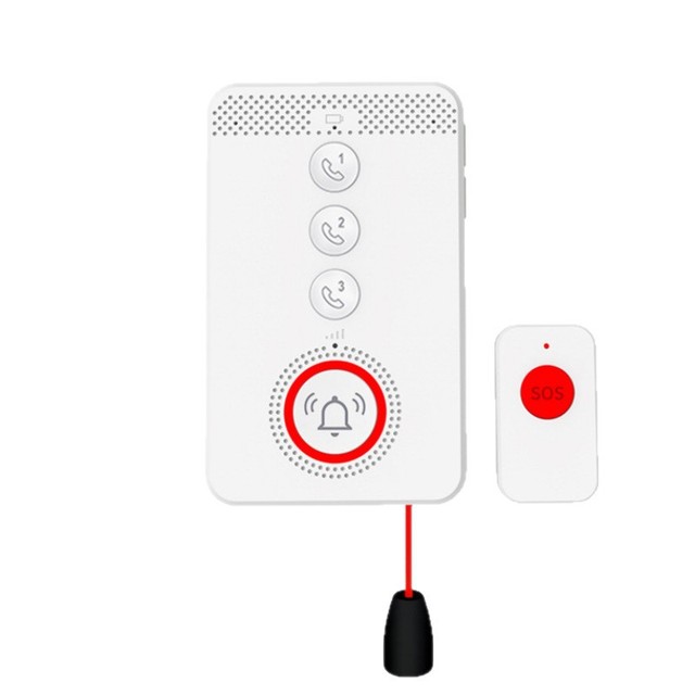 4G One Key Dial GSM SOS Alarm Emergency Contact for Elderly Disabled Voice Phone Call Panic Button Rope Help Konlen KL-SOSG01