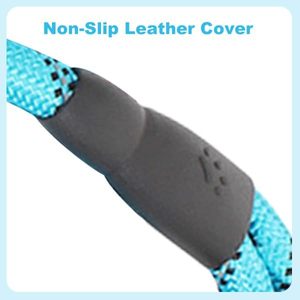Laisse pour animaux de compagnie réconfortante avec fils réfléchissants de 8 mm, sangle en corde anti-emmêlement, pour chiens de petite et grande taille, noire, pour la promenade et l'entraînement - Product Image 5