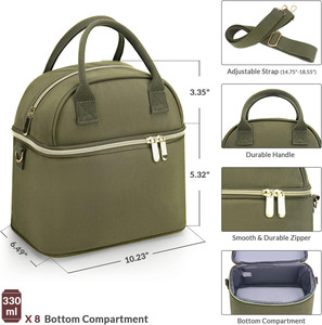 Sac fourre-tout isotherme isotherme à double Decker en polyester imperméable pour femmes et filles pour adultes - Product Image 3