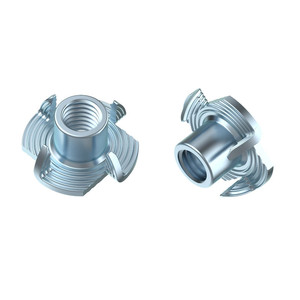 Écrou à quatre griffes M6 <span class=keywords><strong>M8</strong></span> Écrou en T galvanisé en acier au carbone avec insert en bois pour meubles à quatre griffes Écrou en T à quatre têtes - Product Image 6