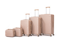 Ensemble de 5 valises de haute qualité en ABS durable, antivol, faciles à transporter, avec serrure TSA et roues pivotantes à 360 degrés, fabrication OEM