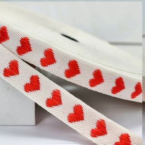 New Arrival Sweet 1.6cm Heart Jacquard Ribbon for Valentine's Day <b>Chocolate</b> <b>Box</b> & Treat Bag Ties 50 Yards/Roll - Product Image 4