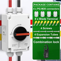 Interrupteur-sectionneur solaire IP66 1 ou 2 chaînes DC1200C 32A IEC 60947-3 verrouillable et étanche