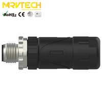 Connecteur optique M12 en laiton plaqué or, terminal mâle en plastique pour assemblage sur site, 4/5/8 broches, IP67, automobile, IEC, OEM