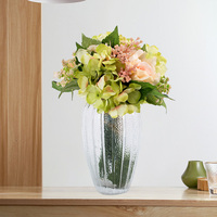 Bouquet de roses artificielles en soie, fausses hortensia, pour le mariage, 2/lot