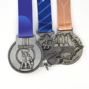 Diseña tu propia medalla de oro 3D de aleación de zinc en blanco para maratón, medallas personalizadas con cintas, medalla deportiva de metal. - Product Image 3