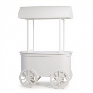 <span class=keywords><strong>Chariot</strong></span> à desserts vintage en contreplaqué <span class=keywords><strong>blanc</strong></span> pour mariage et hôtel, idéal pour la présentation de bonbons - Product Image 4