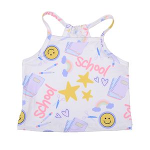 Camiseta de Tirantes con Cuello Alto y Lazo para Niñas, 240g, Estampada, de Secado Rápido y Transpirable, Venta al Por Mayor - Product Image 5