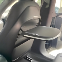 Table pliante pour dossier de siège Tesla, plateau arrière avec charge sans fil 15W, éclairage d'ambiance, bureau/repas, porte-gobelet, emplacement pour téléphone/tablette, voiture
