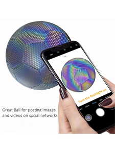Holographic Glowing Reflective <strong>Football</strong> Size 4/5 Soccer Ball <strong>Light</strong> <strong>up</strong> Camera Flash Holographic Soccer Ball - Product Image 5