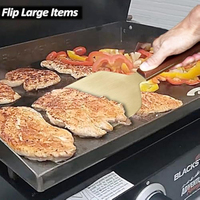 Spatule à gril extra large en acier inoxydable, spatule à burgers, spatule à gril plat avec manche en bois, logo personnalisé, vente en gros