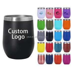 Nhà Máy Biểu Tượng Tùy Chỉnh 12Oz Stemless Rượu Vang Nhiệt Kính Du Lịch Cốc Cà Phê Thép Không Gỉ Đôi Tường Chân Không Rượu Vang Cốc - Product Image 1