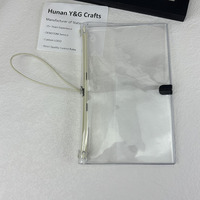 Couverture de carnet de voyage A6 en vinyle transparent avec reliure élastique, rechargeable, pour agenda de bureau, papeterie, vente en gros
