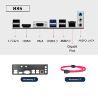 Kit carte mère B85, Placa Mainboard LGA1150 avec processeur Intel Core I7 4770K, prend en charge 2x DDR3 Slots NVMe M.2 SATA3.0, carte mère B85