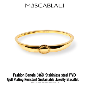 Fashion Bangle 316L Stainless Steel PVD Gold Plating Resistant Sustainable Jewelry <b>Bracelet</b> - Product Image 2