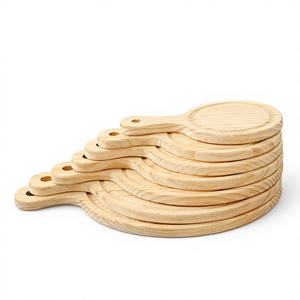 Planches à pizza rondes en bois personnalisées avec poignées, idéales pour les restaurants, planches à découper pour fruits et fromages – Vente chaude - Product Image 1