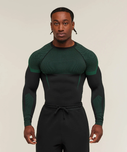 GYM ONYX Traje de Entrenamiento Ajustado para Hombre, Manga Larga, Deportivo, Sin Costuras, de Secado Rápido, Transpirable, Cuello Redondo Elástico - Product Image 6