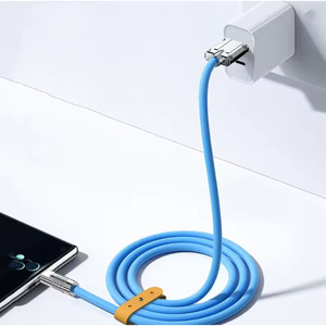 Chargeur multi-connecteurs 4 en 1, coudé rotatif, USB vers Type-C, 1,5 m, câble en silicone pour téléphone portable, charge rapide 240 W, transfert de données - Product Image 4