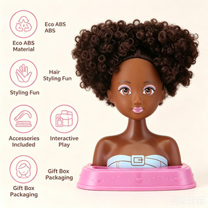 <span class=keywords><strong>Tête</strong></span> de poupée Anlily 2026 tendance noire avec cheveux <span class=keywords><strong>afro</strong></span>, <span class=keywords><strong>jouet</strong></span> de coiffure, <span class=keywords><strong>jouet</strong></span> de salon de coiffure en ABS écologique pour enfants - Product Image 3