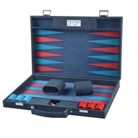 Ensemble de Backgammon de Voyage de Luxe en Cuir et Bois Antique, Gravé, Grande Taille, Personnalisé, en Denim, Haute Qualité, Vente en Gros, Fabriqué en Chine