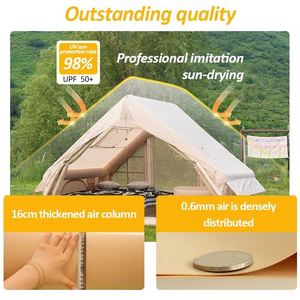 Tente de glamping d'extérieur 4 saisons pour 4 à 6 personnes, gonflable et pliable, en tissu Oxford, pour le camping - Product Image 3