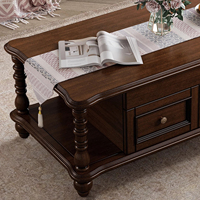 Table basse de salon vintage de style américain, table basse en bois massif sculpté, meubles pour la maison, l'appartement et l'hôtel