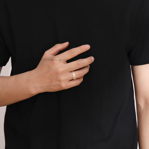 Hip-hop <b>Ring</b>, Rhombus Women's Index <b>Finger</b> <b>Ring</b>, Geometric Art Zircon <b>Ring</b>. - Product Image 2