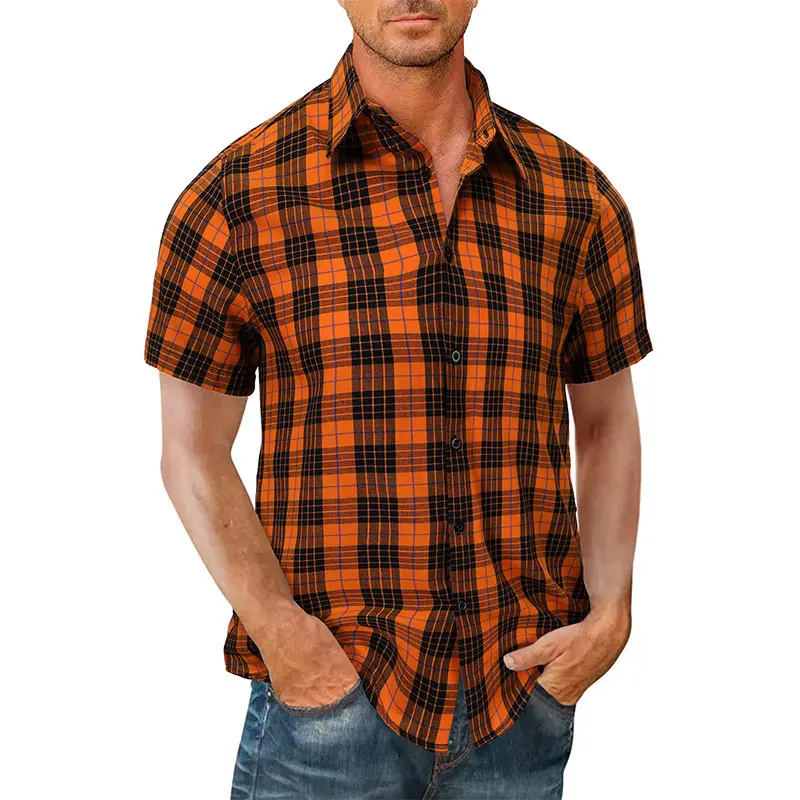 2023 custom new breathable cotton men casual check long sleeve shirt hot sale cotton shirt fashion shirt wholesale