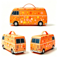 Boîte cadeau en papier personnalisée en forme de voiture avec poignée, boîte d'emballage en carton portable créative en forme d'autobus pour les enfants, chocolat, bonbons, en-cas