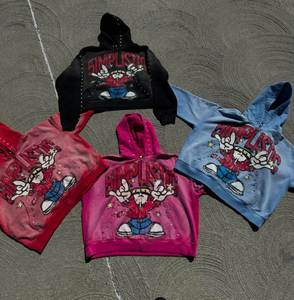 Fabricant personnalisé Rivet Oem Sweat à capuche épais surdimensionné en coton délavé vintage à demi fermeture éclair pour hommes Sweat à capuche délavé au soleil avec strass - Product Image 4