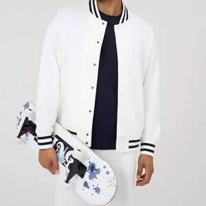 Chaqueta cortavientos de béisbol de manga larga ligera para hombre 100% algodón de punto Casual invierno/primavera/otoño uso Color Sync Batting - Product Image 2