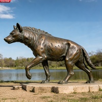 Sculpture d'hyène en bronze réaliste YOUFINE, statue d'art animalier, décoration de parc extérieur, zoo, vente en gros d'usine