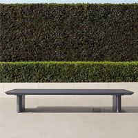 Ensemble de canapés de patio en aluminium noir minimaliste, mobilier de jardin moderne pour hôtel de luxe et villa