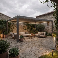 Pérgola de Acero Impermeable Personalizada, Suministro de Fábrica en Almacén Europeo, Pabellón Exterior para Patio