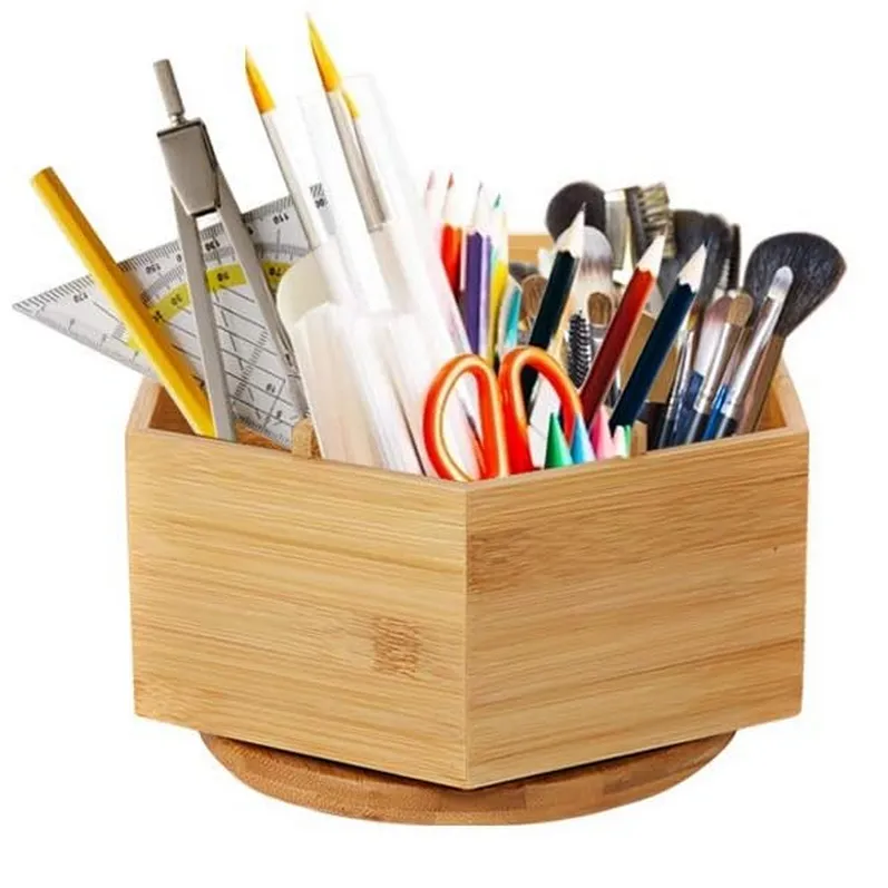 इको ग्रीन बांस लकड़ी पेंसिल डेस्क आयोजक घर स्कूल कला आपूर्ति की आपूर्ति करती है जो छोटे भंडारण और आयोजक