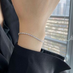 Dylam <b>Iced</b> Out Cubic Zircon Bracelet Sterling Silver 925 Tennis Bracelet Jewelry for Women - Product Image 3
