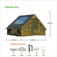 Tente de camping imperméable à gonflage automatique pour 3-4 personnes, installation instantanée |   Tente de style mongol en tissu Oxford quatre saisons, une chambre, pour l'extérieur