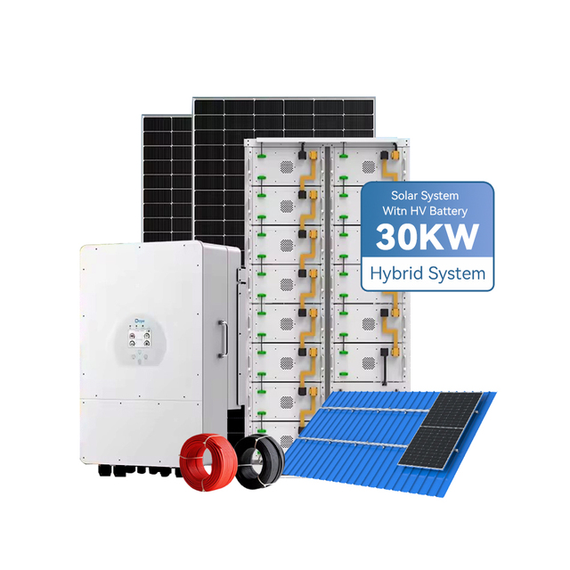 5-30KW 3Phase Pure Sine Wave Inverter Monocrystalline Silicon Lithium Ion Battery Home MPPT Hybrid Solar PV System