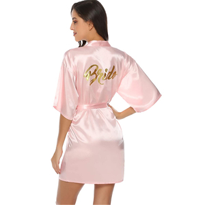 Short <strong>Kimono</strong> <strong>Women</strong> With Gold Glitter for Maid of Honor &amp;Bride, Bridal Wedding Robes <strong>Woman</strong> Bathrobes - Product Image 2