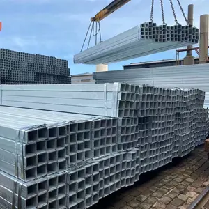 Sıcak daldırma galvanizli 75mm * 38mm Gi kare çelik boru 12m uzunluk inşaat BSI sertifikalı içi boş bölüm